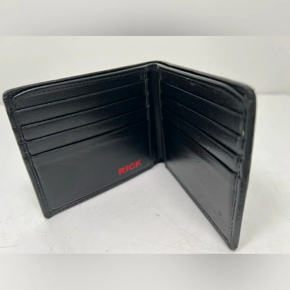 Gucci Men's Leather Grey GG Print Bifold Wallet